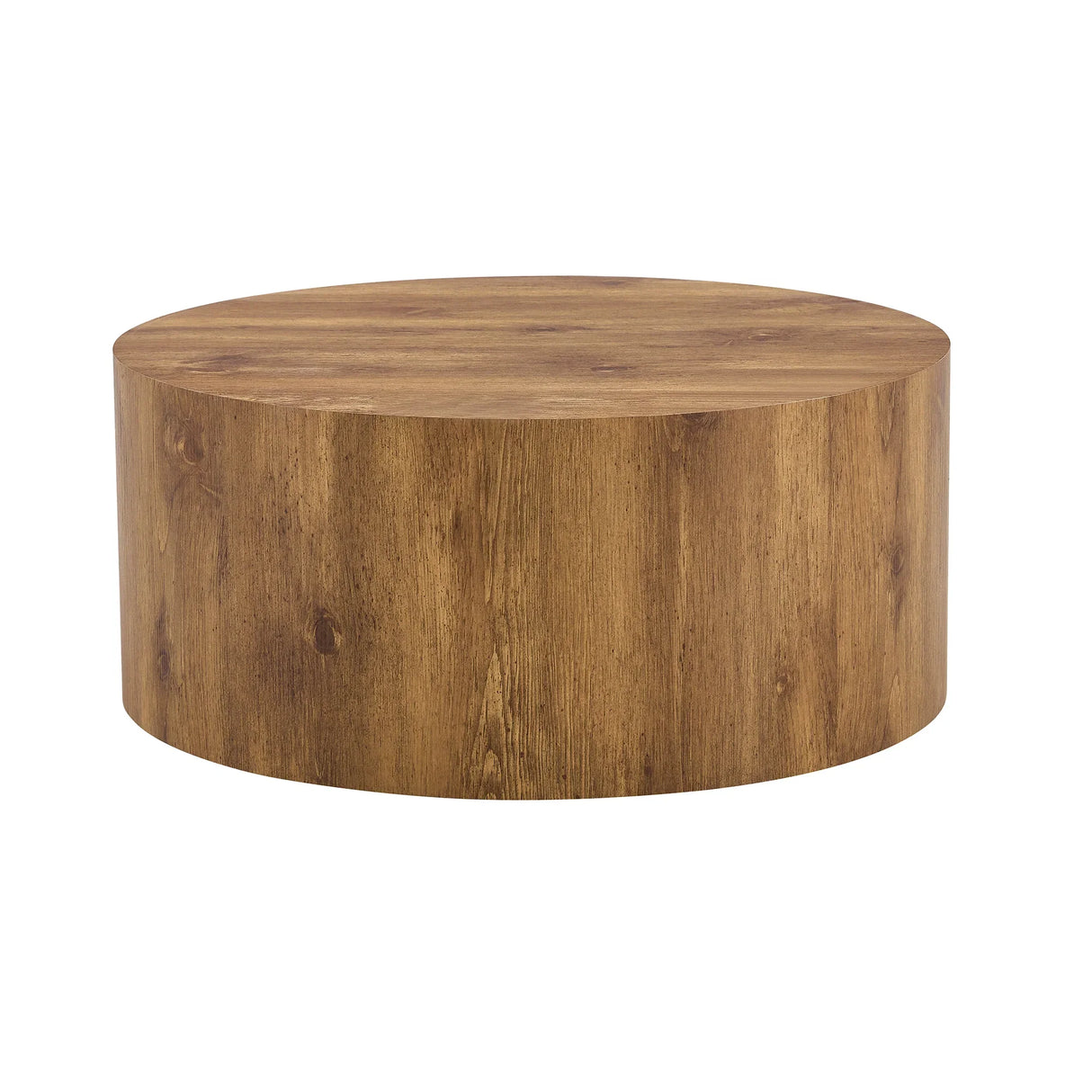 Coffee Table Cylindrical Wood Design Accent Warm Brown - Furniture Home Direct