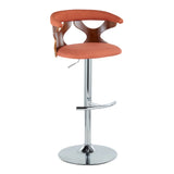 Gardenia - Mid Century Modern Adjustable Barstool With Swivel With Rounded T Footrest (Set of 2) - Furniture Home Direct
