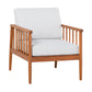 Contemporary Cushioned Eucalyptus Wood Patio Accent Chair - Furniture Home Direct