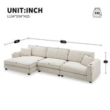 Oversized Sectional L Shaped Cloud Couch With USB Charging Port Cup Holder Deep And Wide Seat Sofa With Chaise Comfy - Furniture Home Direct
