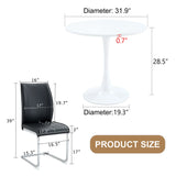 Dining Set Round Table With Upholstered Chairs Black - Furniture Home Direct