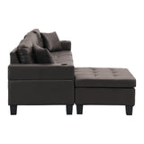 Sectional Sofa Left Chaise Faux Leather Chocolate Brown - Furniture Home Direct