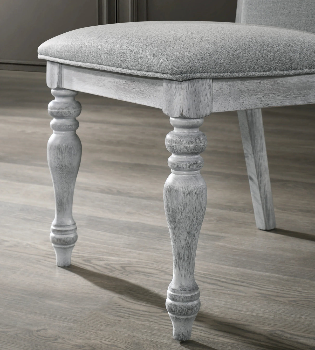 Dining Set Round Pedestal Table With Chairs Weathered White - Furniture Home Direct