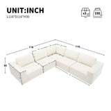 Modular L Shaped Sectional Sofa, Luxury Floor Couch Set, Upholstered Indoor Furniture, Foam - Filled Sleeper Sofa Bed For Living Room, Bedroom, 5 Pieces Free Combination - Furniture Home Direct