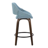 Fabrico - Mid Century Modern Fixed Height Counter Stool & Round Footrest (Set of 2) - Furniture Home Direct