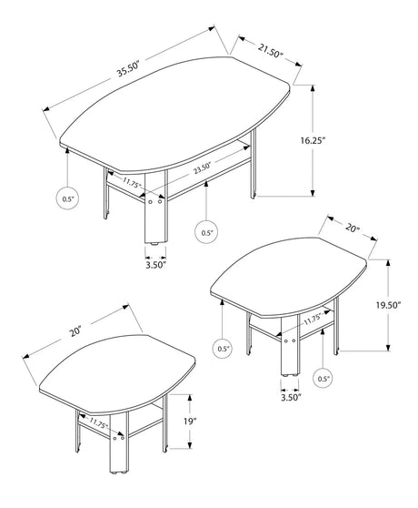 Transitiona Coffee Table Set (Set of 3) - Espresso - Furniture Home Direct