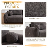 2 Piece Living Room Set with Throw Pillows - Gray - Furniture Home Direct