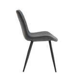 Dining Set Marble Look Table Faux Leather Chairs Gray - Furniture Home Direct