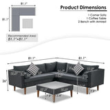 4 Pieces Outdoor Wicker L-Shape Sofa Set - Furniture Home Direct