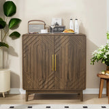 Sideboard Buffet Cabinet With Carved Doors And Adjustable Layer Board - Furniture Home Direct
