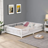 Solid Wood Floor Bed With Door And Fence For Children - Furniture Home Direct
