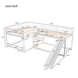 L-Shaped Bunk Bed With Slide And Short Ladder - Furniture Home Direct