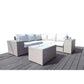 Outdoor Wicker Sectional With Weather Resistant Cushions And Table - Furniture Home Direct