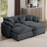 Modern Oversized Modular Cushion Sofa With Ottoman, Low Back, Deep Seating Sofa Set - Furniture Home Direct