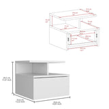 Flopini - Floating Nightstand With 1 Drawer, Compact Size - White - Furniture Home Direct