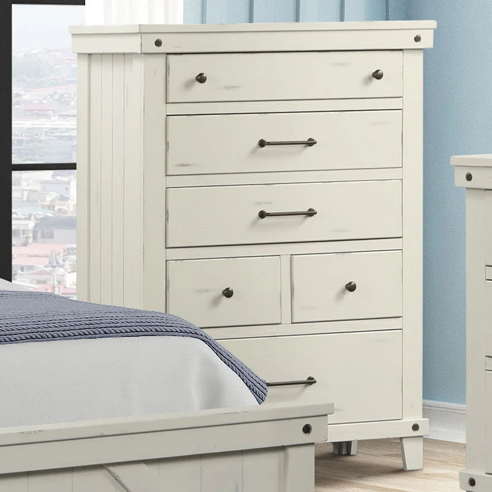 6 Drawer Chest - White - Furniture Home Direct