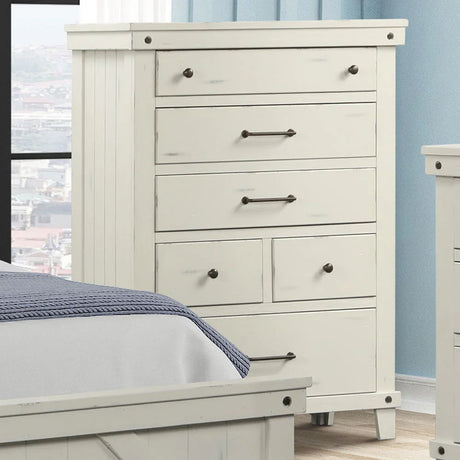 6 Drawer Chest - White - Furniture Home Direct