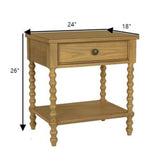 Traditional Durable Nightstand Table With Drawer And Shelf - Furniture Home Direct