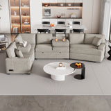 L-Shaped Sofa Sectional Sofa Couch Pull-Out Sofa Bed With Charging Devices And Cup Holders For Living Room - Furniture Home Direct