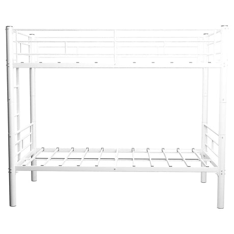 Metal Bunk Bed For Kids, Convertible Bedframe With Ladders & Guardrail - Furniture Home Direct