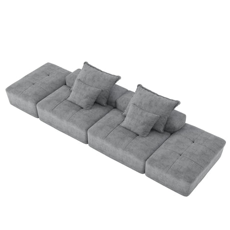 Modern Oversized Diy Combination Modular Sectional Sofa With Pillows - Furniture Home Direct
