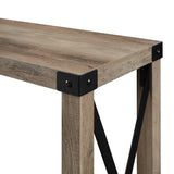 Farmhouse Metal X Table With Lower Shelf - Furniture Home Direct