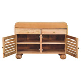 Shutter Shoe Rack With 2 Drawers - Beige - Furniture Home Direct