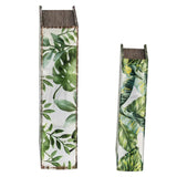 Botanical And Book Boxes (Set of 2) - White / Green - Furniture Home Direct