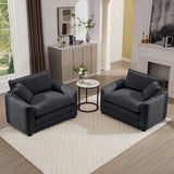 Modern Classic Corduroy Fabric Single Chair Deep Seat Sofa With Pillow - Furniture Home Direct