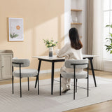 Burbank - Modern Round Boucle Dining Chairs (Set of 2) - Black / White - Furniture Home Direct
