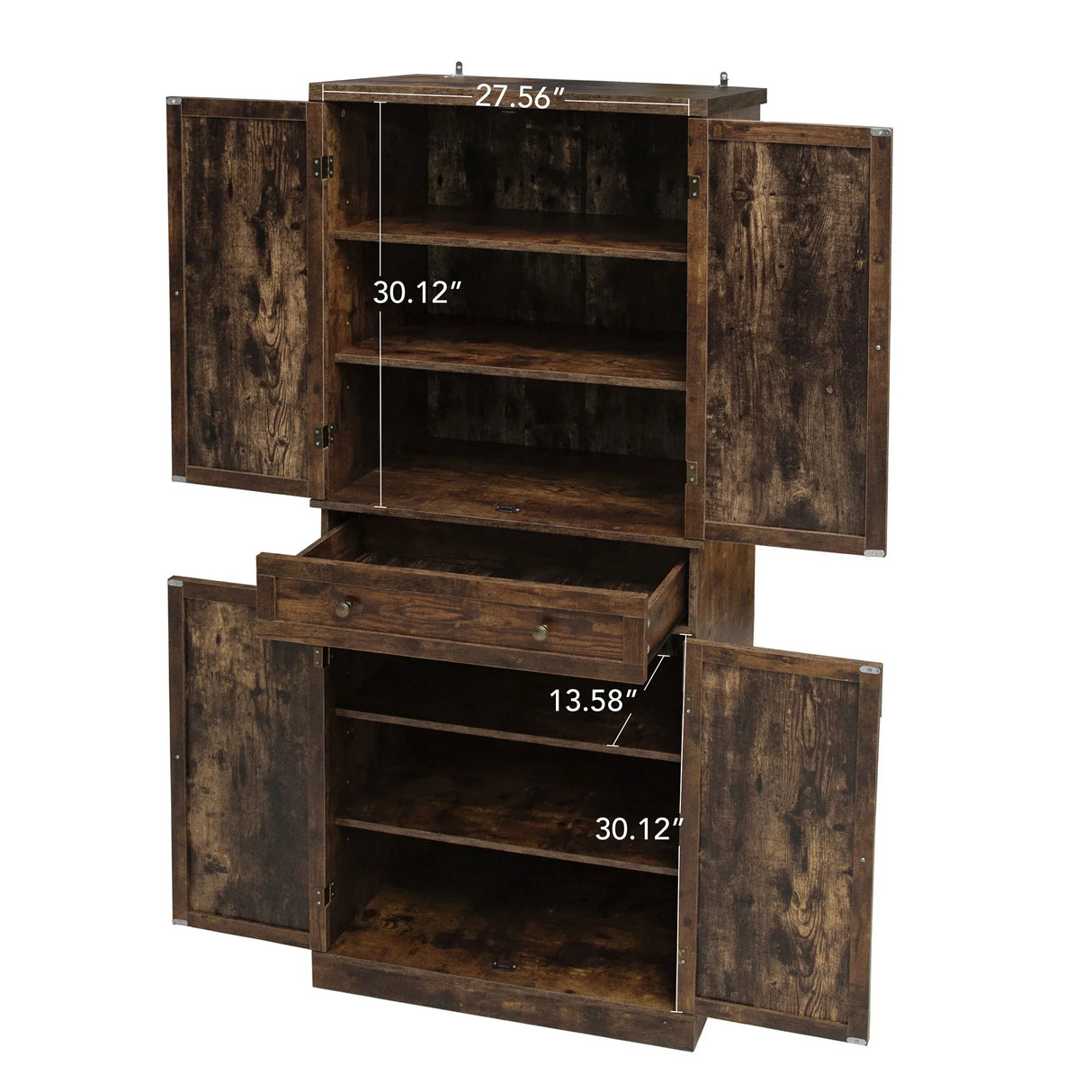 Storage Cabinet With Drawer And Adjustable Shelves Dark Brown - Furniture Home Direct