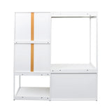 Wardrobe Closet System With Shelves And Hanging Rod White - Furniture Home Direct