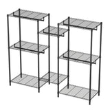 Heavy Duty Garment Rack With 8 Adjustable Wire Shelves And 5 Clothes Rails, Freestanding Closet Organizer Metal - Black - Furniture Home Direct