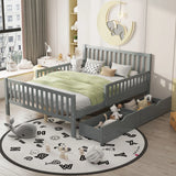 Platform Bed With Guardrails On Both Sides And 2 Storage Drawers - Furniture Home Direct