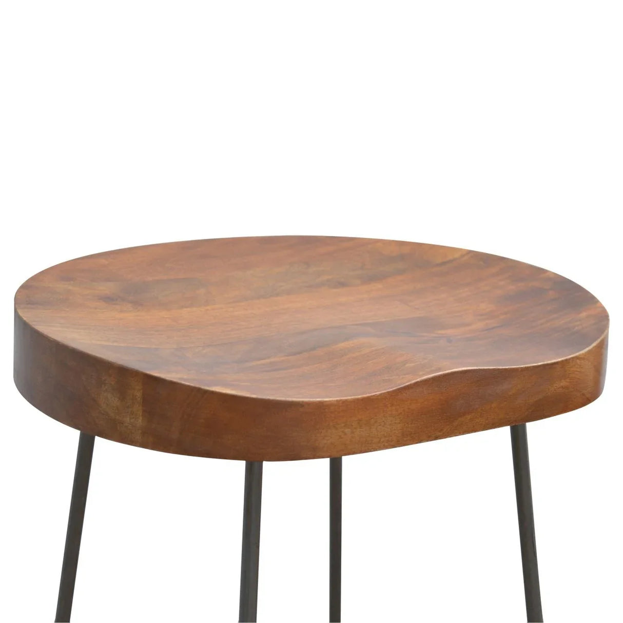 Industrial Chunky Bar Stool - Chestnut - Furniture Home Direct