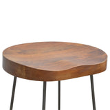 Industrial Chunky Bar Stool - Chestnut - Furniture Home Direct