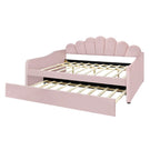 Upholstery Daybed Frame With Shell Shaped Backrest And Trundle - Furniture Home Direct