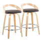 Grotto - Contemporary Fixed Height Counter Stool With Swivel With Round Footrest (Set of 2) - Furniture Home Direct