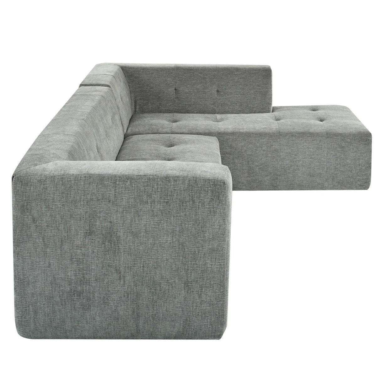 Modular Sectional Sofa in Chenille for Living Rooms Gray - Furniture Home Direct