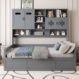 Daybed With All-In-One Cabinet And Shelf - Furniture Home Direct