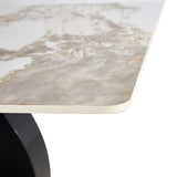 Large Rectangular Faux Marble Dining Table - Furniture Home Direct