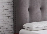 Queen Size Tufted Upholstered Headboard With Nailhead Trim - Gray - Furniture Home Direct