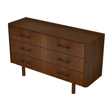 Logan - Mid-Century Modern Dresser With 6 Drawers - Brown - Furniture Home Direct