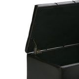 Storage Ottoman Set Tufted Faux Leather Soft Dark Brown - Furniture Home Direct