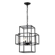 4 Light Metal Lantern Tiered Pendant Hanging Light Fixtures, Industrial Farmhouse Adjustable Height Chandeliers For Dining Room Hallway Foyer Entryway (E12 Bulbs Not Included) - Furniture Home Direct