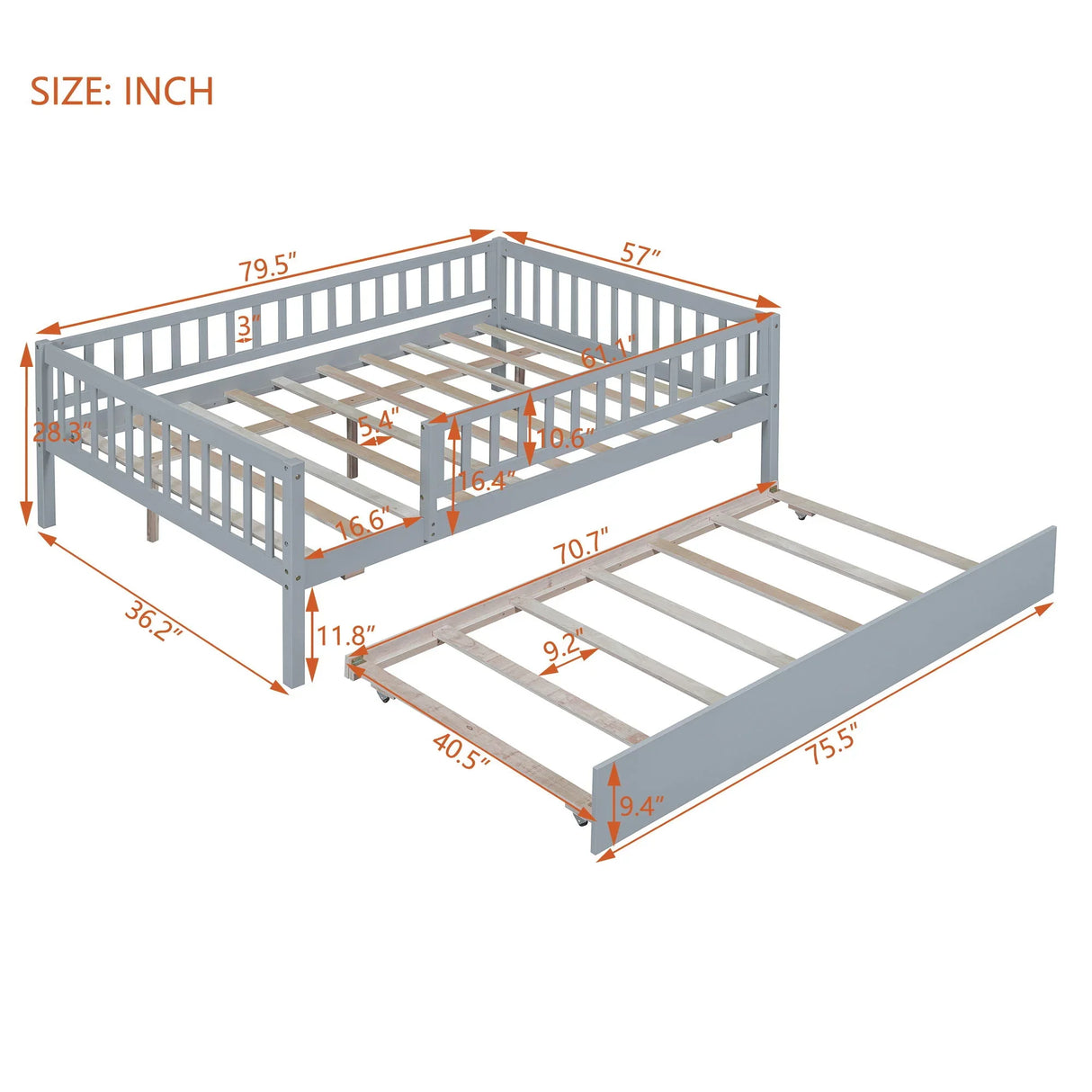 Multi Functional Wooden Daybed Bed - Furniture Home Direct