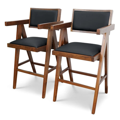 Athena - Counter Chair - Black / Brown - Furniture Home Direct
