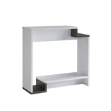 Contemporary Console Table With Two Open Shelves - White / Gray - Furniture Home Direct