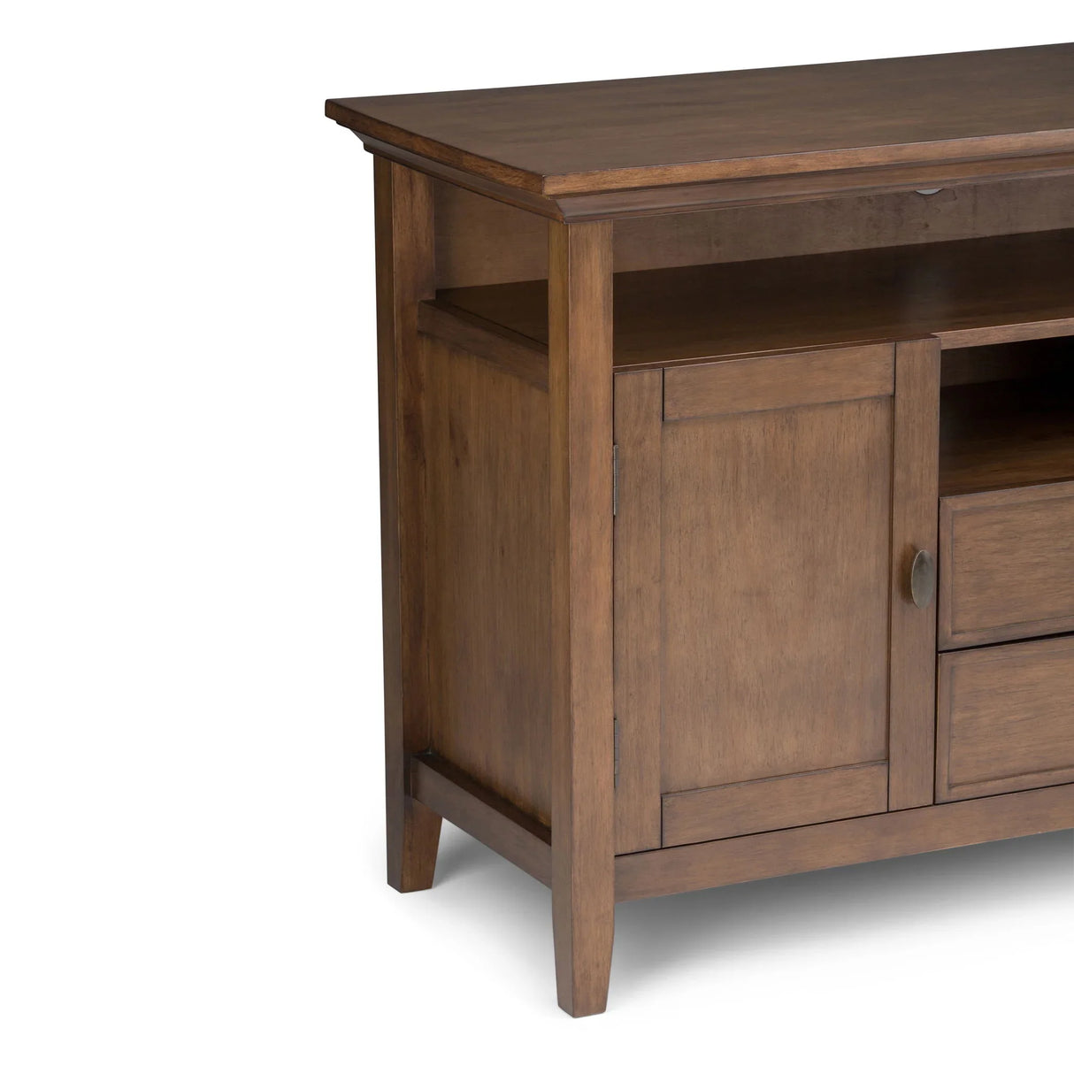 Redmond - Tall TV Media Stand - Rustic Natural Aged Brown - Furniture Home Direct