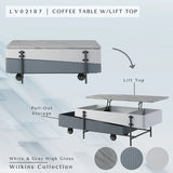 Wilkins - High Gloss Coffee Table With Lift Top - Gray / White - Furniture Home Direct